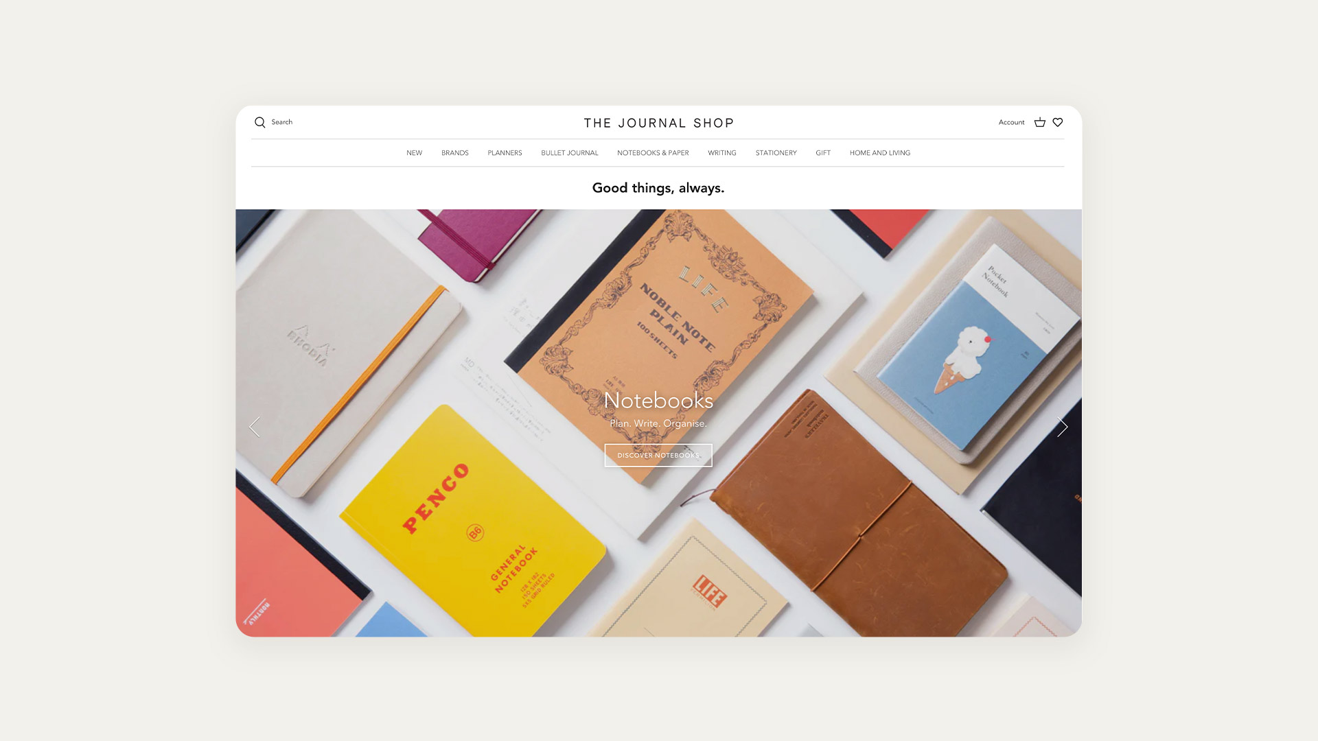 the journal shop shopify website